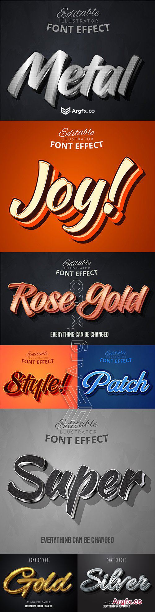 3d font effect editable text collection illustration 7