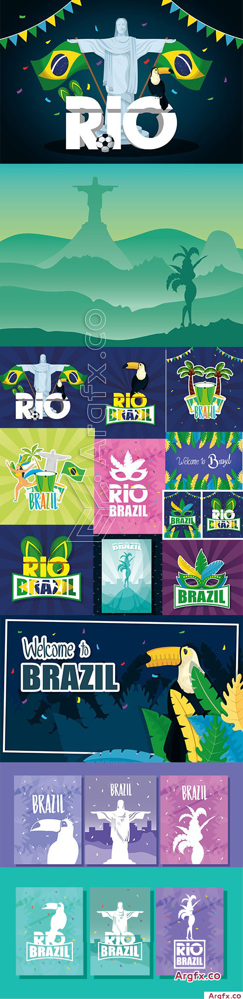 Brazil Carnival Premium Illustrations Vector Set