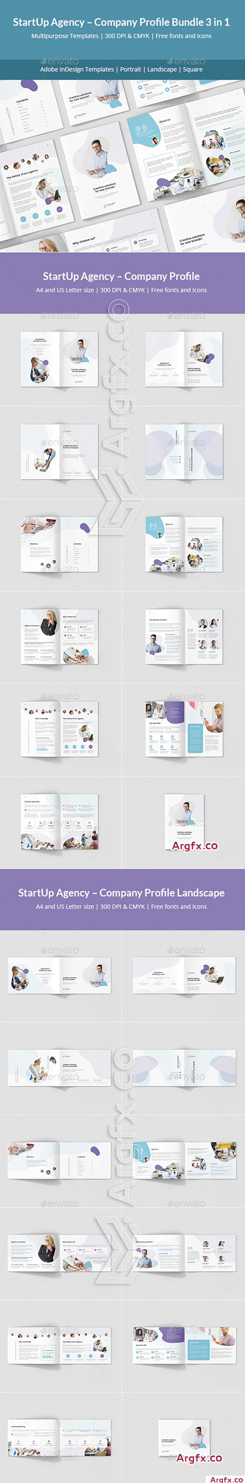GraphicRiver - StartUp Agency – Company Profile Bundle 3 in 1 24494583