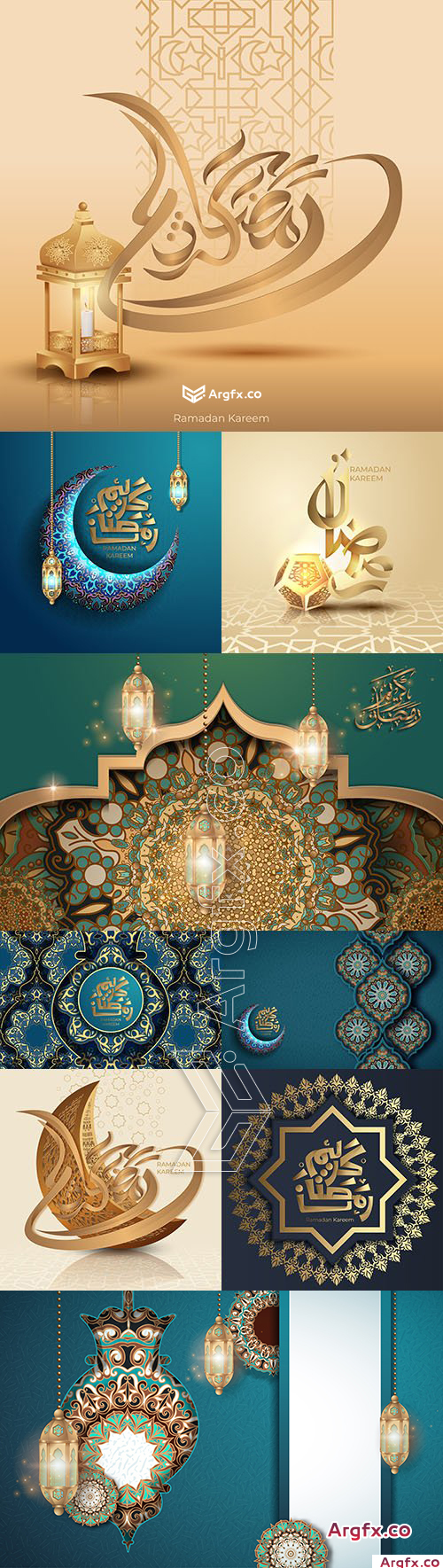 Ramadan Karrem design calligraphy greeting card